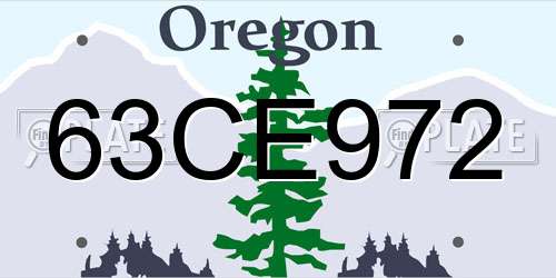 63CE972 Oregon License Plate