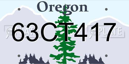 63CT417 Oregon License Plate