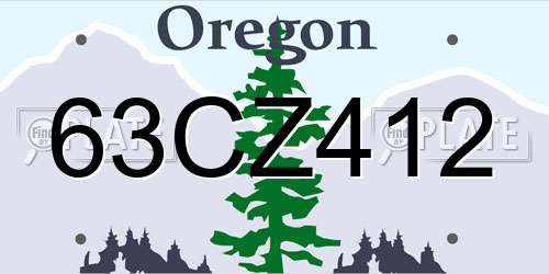 63CZ412 Oregon License Plate