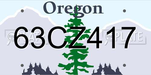 63CZ417 Oregon License Plate