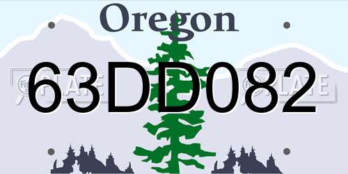 63DD082 Oregon License Plate