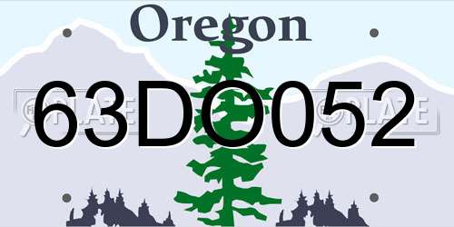 63DO052 Oregon License Plate