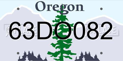 63DO082 Oregon License Plate