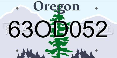 63OD052 Oregon License Plate