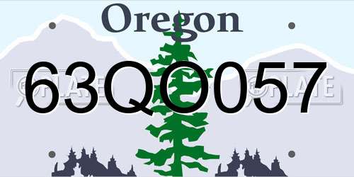 63QO057 Oregon License Plate