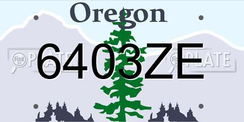 6403ZE Oregon License Plate