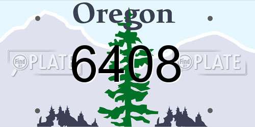 6408 Oregon License Plate