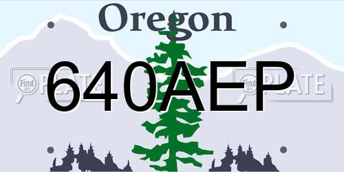 640AEP Oregon License Plate