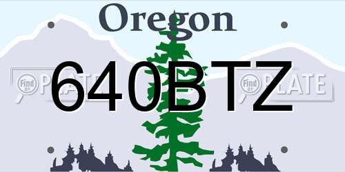 640BTZ Oregon License Plate
