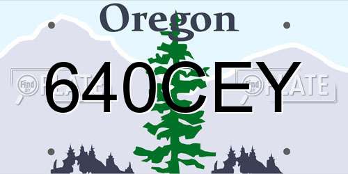 640CEY Oregon License Plate