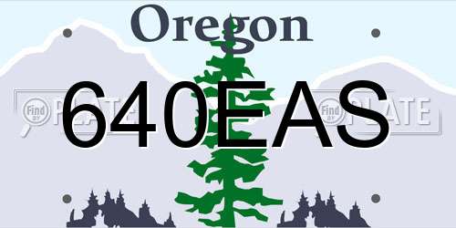 640EAS Oregon License Plate