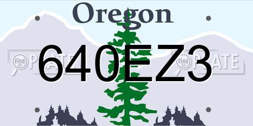 640EZ3 Oregon License Plate