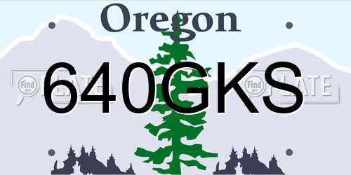640GKS Oregon License Plate