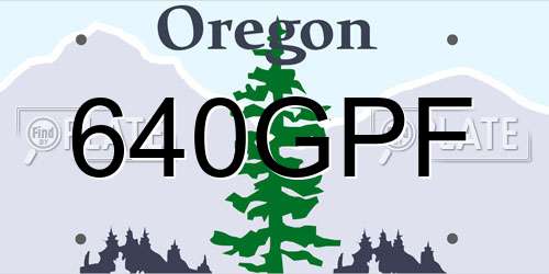 640GPF Oregon License Plate