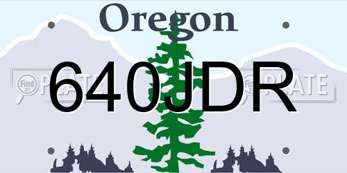 640JDR Oregon License Plate