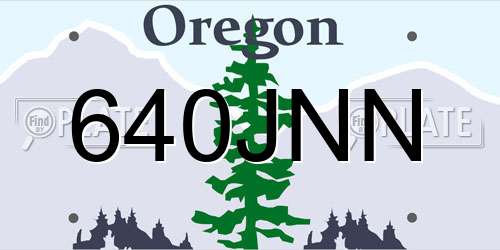 640JNN Oregon License Plate