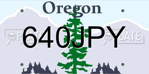 640JPY Oregon License Plate