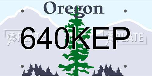 640KEP Oregon License Plate