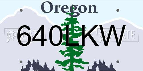 640LKW Oregon License Plate