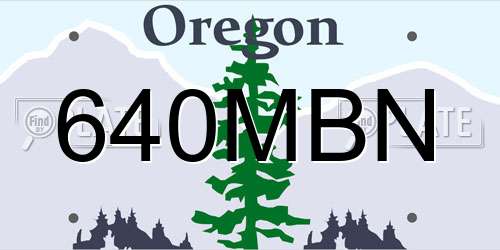 640MBN Oregon License Plate