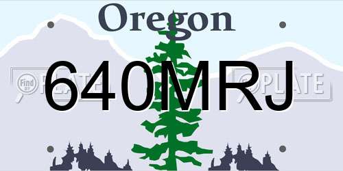 640MRJ Oregon License Plate