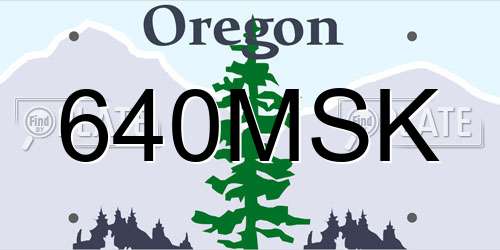 640MSK Oregon License Plate
