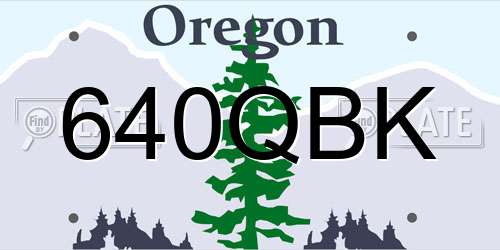 640QBK Oregon License Plate
