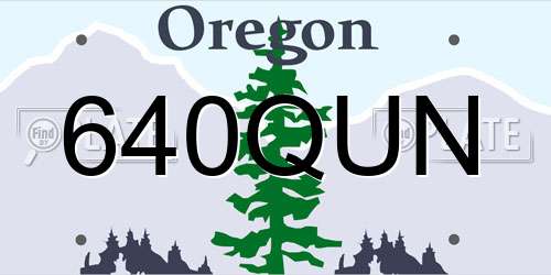640QUN Oregon License Plate