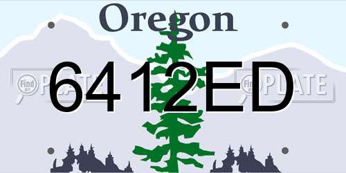 6412ED Oregon License Plate