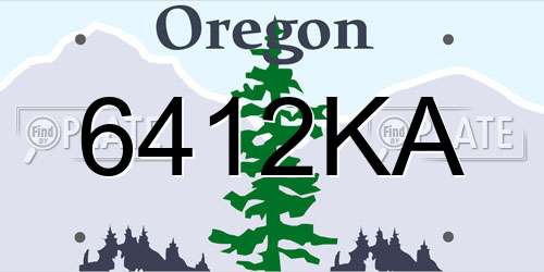 6412KA Oregon License Plate