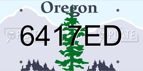 6417ED Oregon License Plate