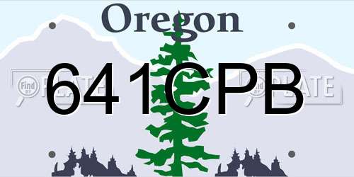 641CPB Oregon License Plate