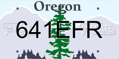 641EFR Oregon License Plate