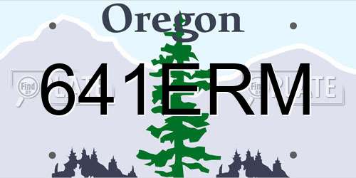 641ERM Oregon License Plate