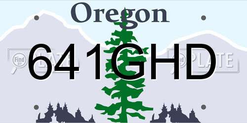 641GHD Oregon License Plate