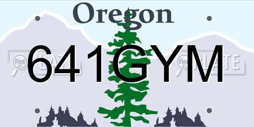 641GYM Oregon License Plate