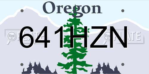 641HZN Oregon License Plate