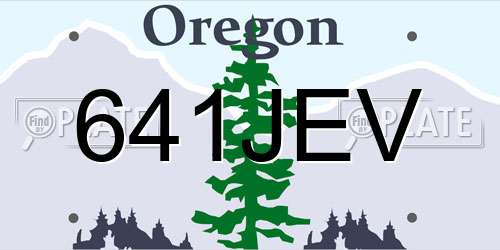 641JEV Oregon License Plate