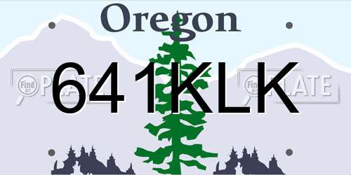 641KLK Oregon License Plate