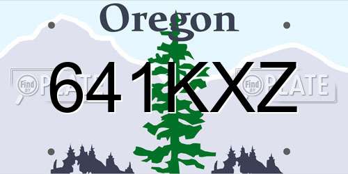 641KXZ Oregon License Plate
