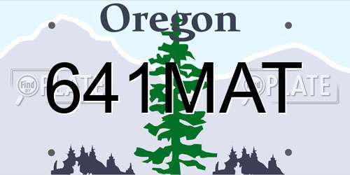 641MAT Oregon License Plate