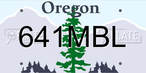 641MBL Oregon License Plate