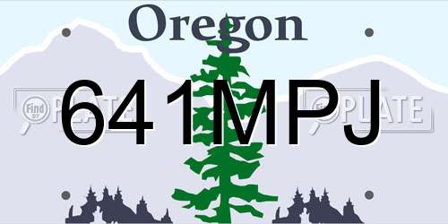 641MPJ Oregon License Plate