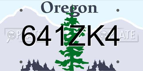 641ZK4 Oregon License Plate