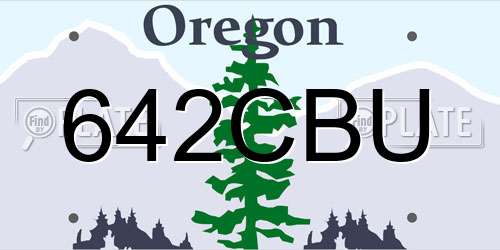642CBU Oregon License Plate