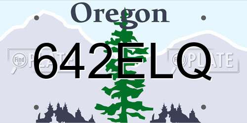 642ELQ Oregon License Plate
