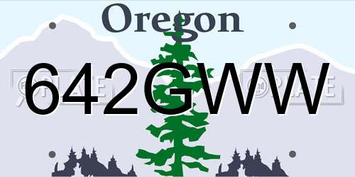 642GWW Oregon License Plate