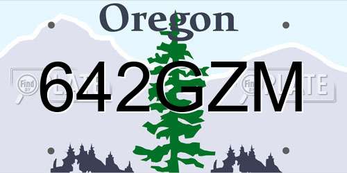 642GZM Oregon License Plate