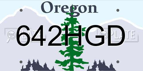 642HGD Oregon License Plate