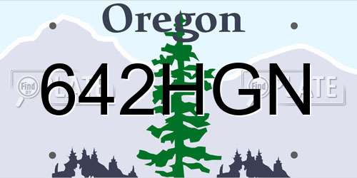 642HGN Oregon License Plate